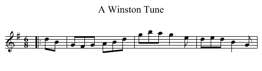 Winston Tune, A  - staff notation