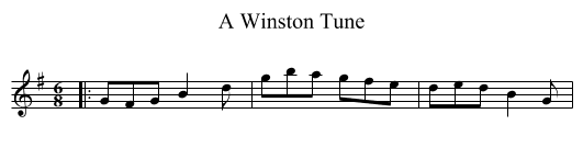 Winston Tune, A  - staff notation