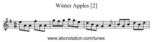 Winter Apples [2] - staff notation