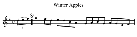 Winter Apples - staff notation