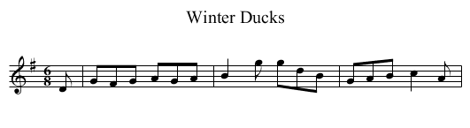 Winter Ducks - staff notation