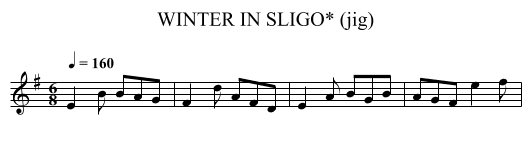 WINTER IN SLIGO* (jig) - staff notation