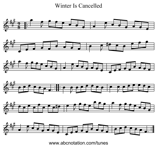 Winter Is Cancelled - staff notation
