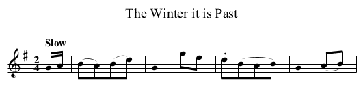 Winter it is Past, The - staff notation