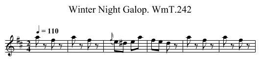 Winter Night Galop. WmT.242 - staff notation