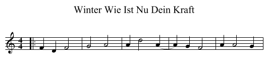 Winter Wie Ist Nu Dein Kraft - staff notation