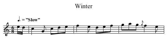 Winter - staff notation