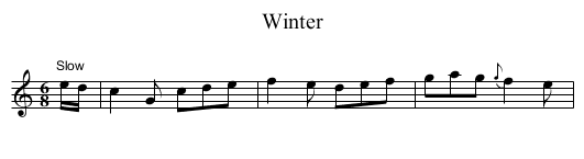Winter - staff notation