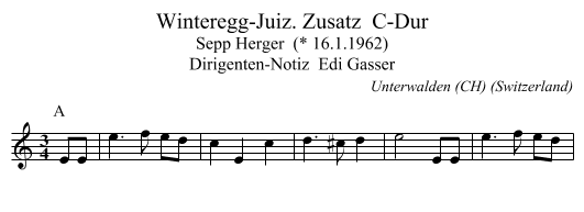 Winteregg-Juiz. Zusatz  C-Dur - staff notation