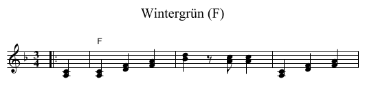 Wintergr&uuml;n (F) - staff notation