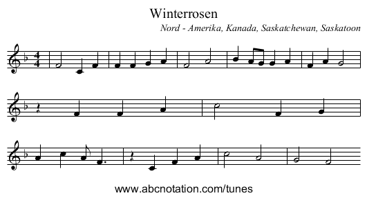 Winterrosen - staff notation