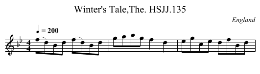 Winter's Tale,The. HSJJ.135 - staff notation