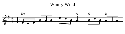 Wintry Wind - staff notation