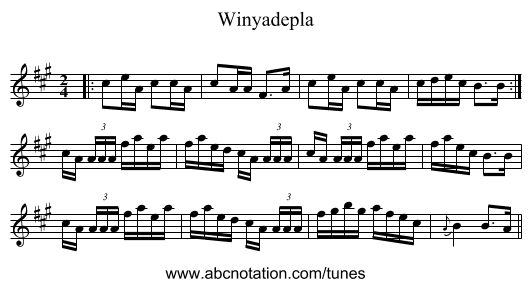 Winyadepla - staff notation