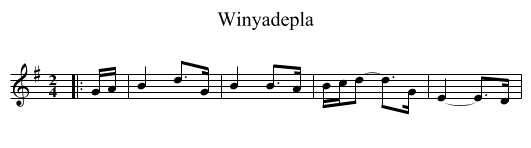 Winyadepla - staff notation