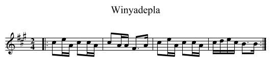 Winyadepla - staff notation
