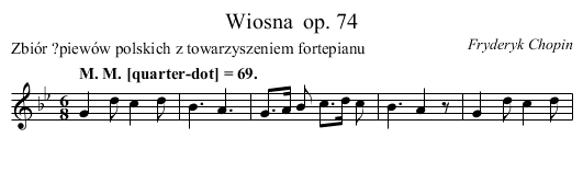 Wiosna	 op. 74 - staff notation