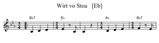 Wirt vo Stoa   [Eb] - staff notation