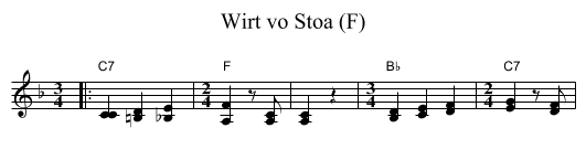 Wirt vo Stoa (F) - staff notation