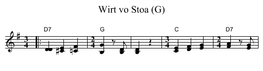 Wirt vo Stoa (G) - staff notation