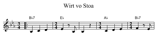 Wirt vo Stoa - staff notation