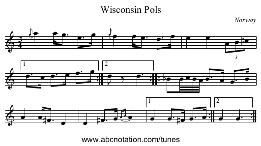 Wisconsin Pols - staff notation