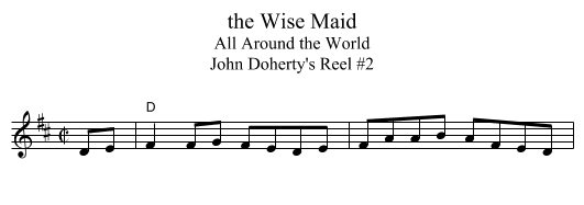 Wise Maid, the  - staff notation
