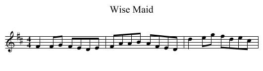 Wise Maid - staff notation