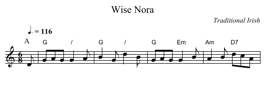 Wise Nora - staff notation