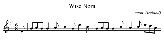 Wise Nora - staff notation