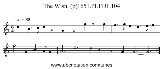 Wish. (p)1651.PLFD1.104, The - staff notation