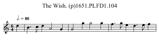 Wish. (p)1651.PLFD1.104, The - staff notation