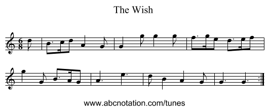 Wish , The - staff notation
