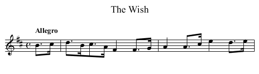 Wish, The - staff notation