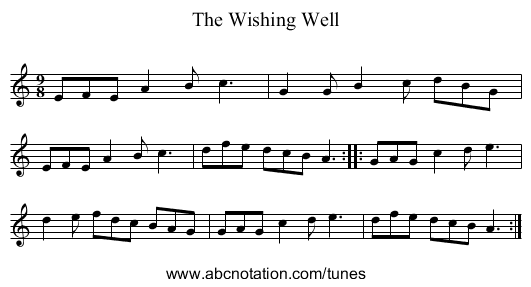 Wishing Well, The - staff notation