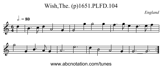 Wish,The. (p)1651.PLFD.104 - staff notation