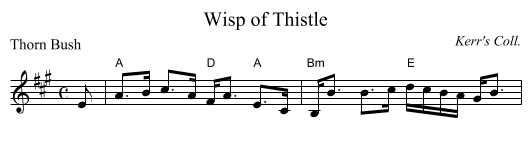 Wisp of Thistle - staff notation