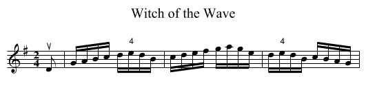 Witch of the Wave - staff notation