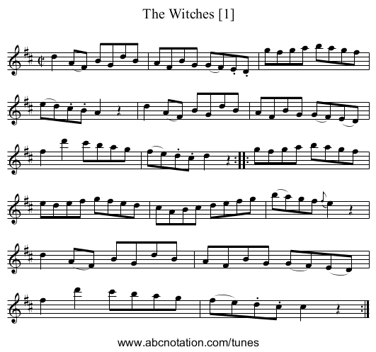 Witches [1], The - staff notation