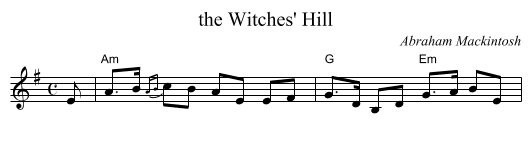 Witches' Hill, the  - staff notation