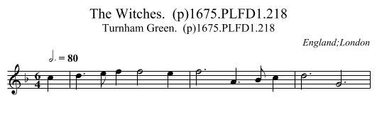 Witches.  (p)1675.PLFD1.218, The - staff notation