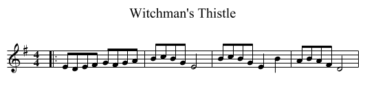 Witchman's Thistle - staff notation