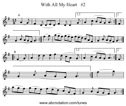 With All My Heart   #2 - staff notation