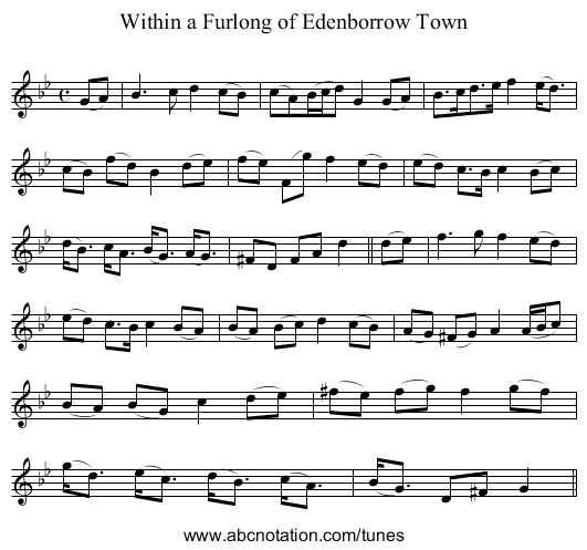 Within a Furlong of Edenborrow Town - staff notation