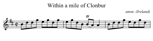 Within a mile of Clonbur - staff notation