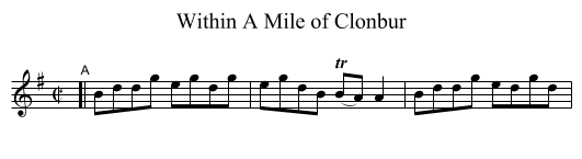 Within A Mile of Clonbur - staff notation