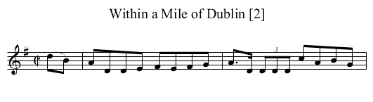 Within a Mile of Dublin [2] - staff notation