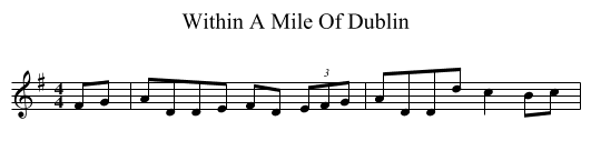 Within A Mile Of Dublin - staff notation