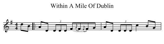 Within A Mile Of Dublin - staff notation