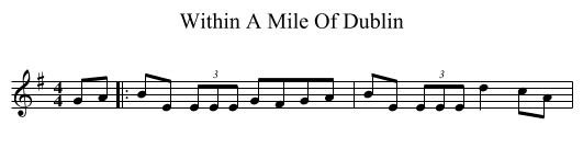 Within A Mile Of Dublin - staff notation